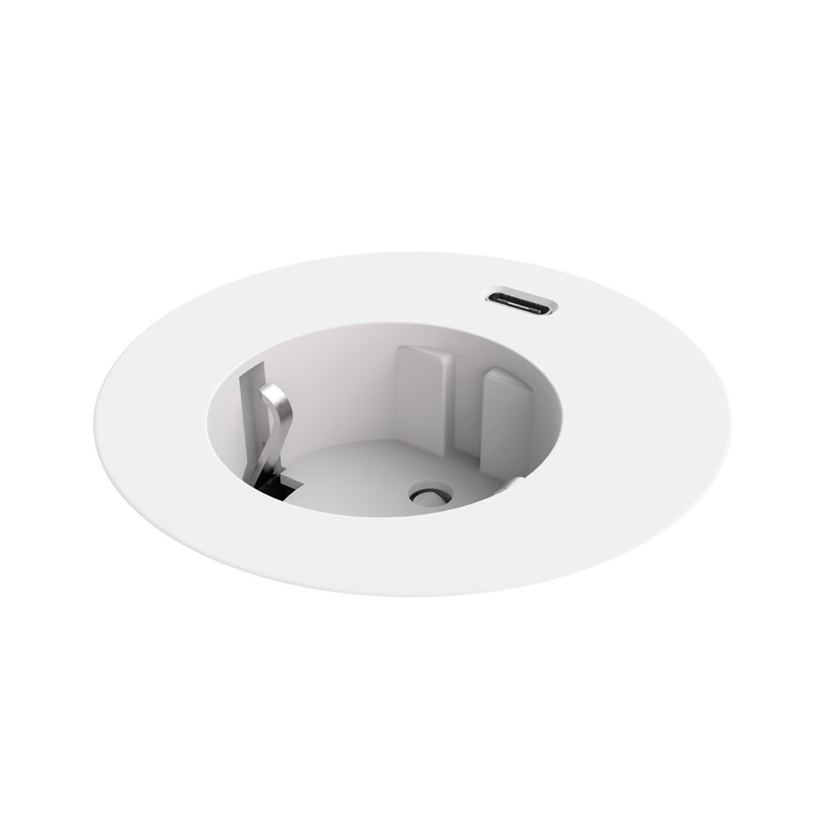 OCS Inbouw stopcontacten Power Dot midi - 1X 230V ra + 1X usb C CHRGR - 1,5M ra - wit