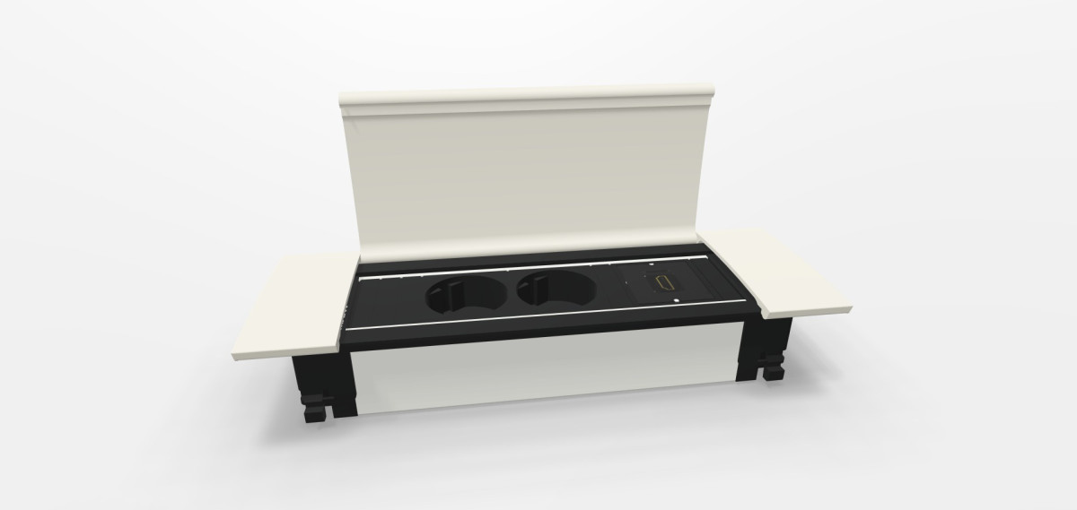 OCS Inbouw stopcontacten Power Frame - 2X 230V ra + 1X hdmi - 0,2M GST O.G. - cover wit