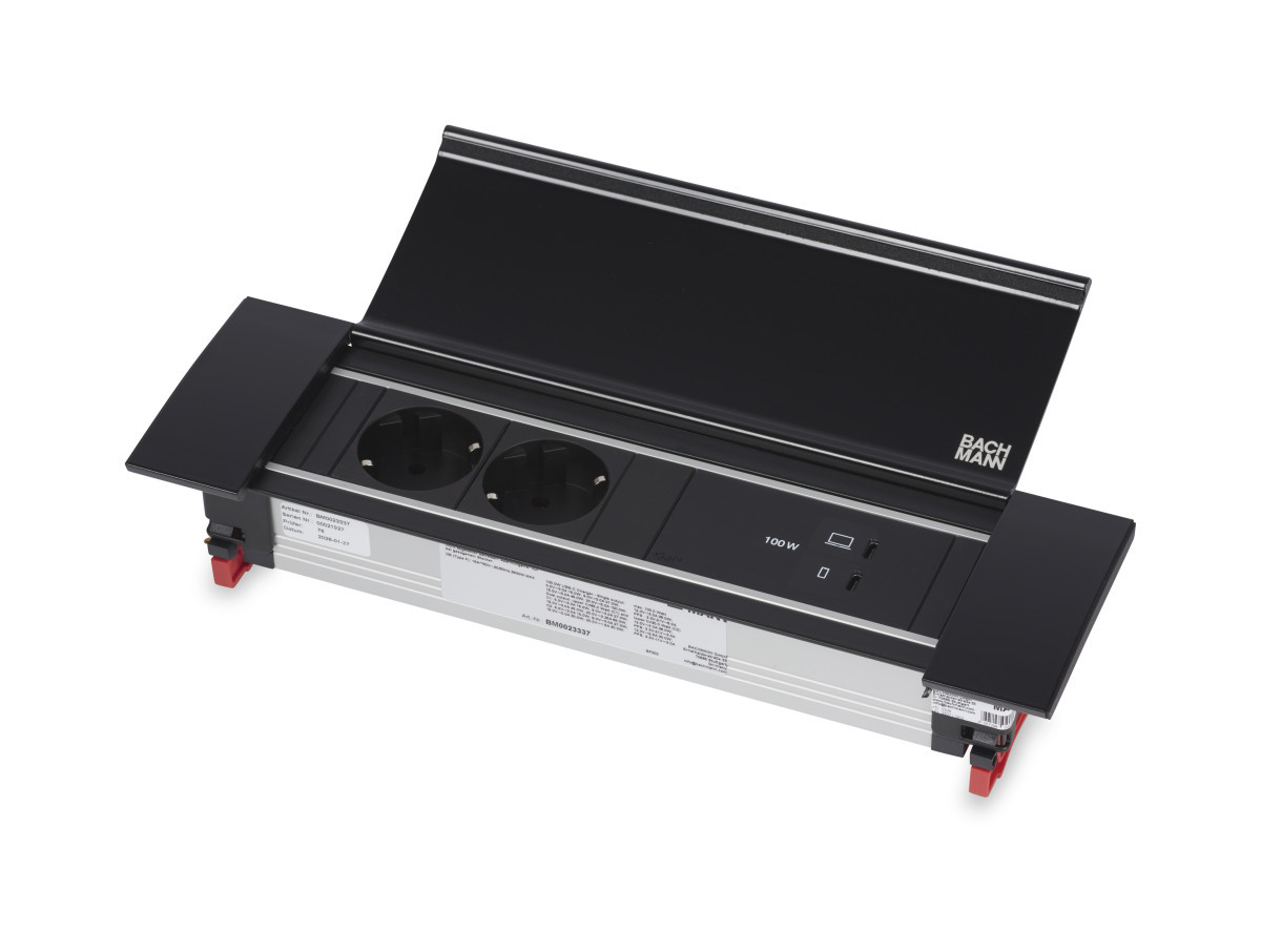 OCS Inbouw stopcontacten Power Frame - 2X 230V ra + 1X usb C/C CHRGR 100W - 0,2M GST O.G. - cov