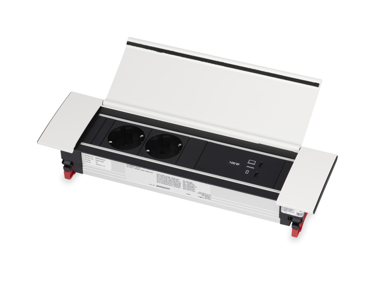 OCS Inbouw stopcontacten Power Frame - 2X 230V ra + 1X usb C/C CHRGR 100W - 0,2M GST O.G. - cov