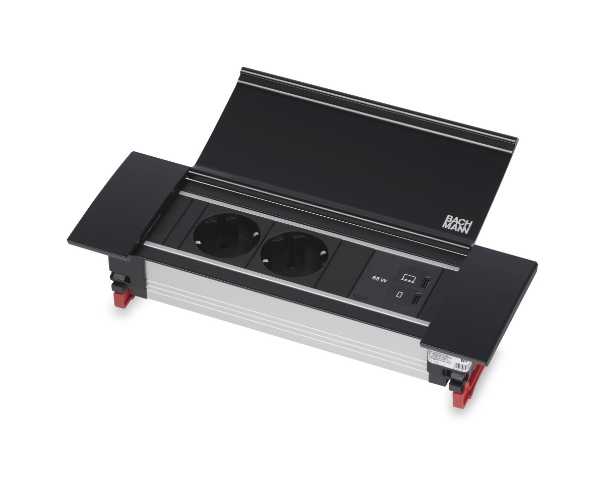 OCS Inbouw stopcontacten Power Frame - 2X 230V ra + 1X usb C/C CHRGR 65W - 0,2M GST O.G. - cove