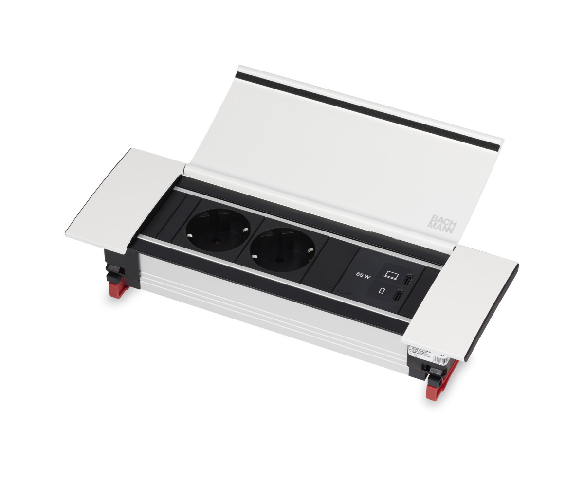 OCS Inbouw stopcontacten Power Frame - 2X 230V ra + 1X usb C/C CHRGR 65W - 0,2M GST O.G. - cove