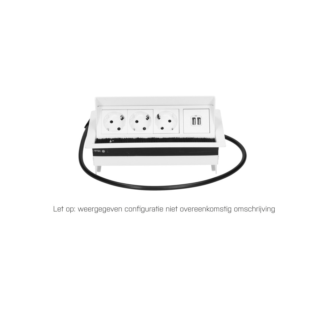 OCS Inbouw stopcontacten Rhodos - 2X 230V ra + 1X usb A/C CHRGR - 1M GST O.G. - wit ral9003