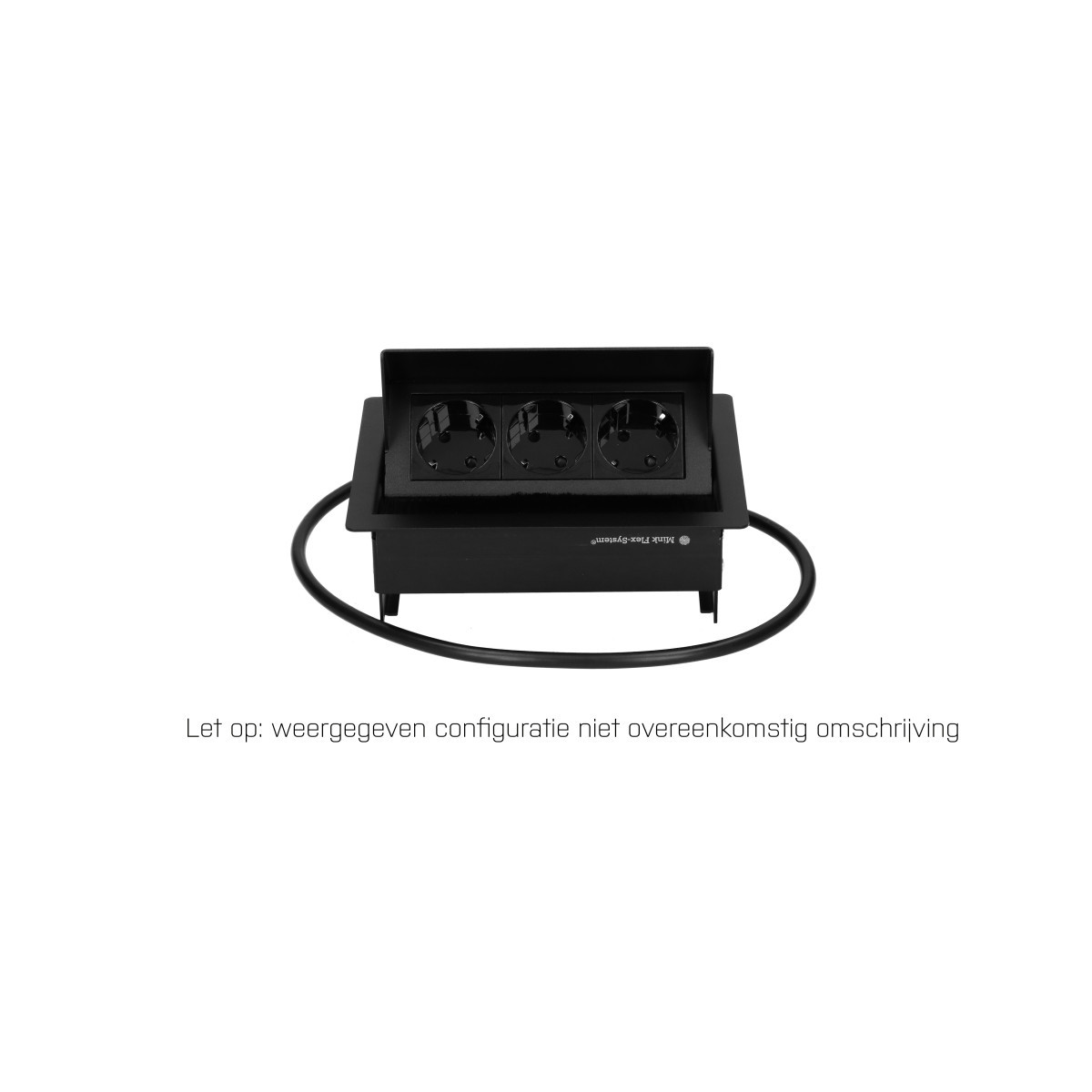 OCS Inbouw stopcontacten Rhodos - 4X 230V ra - 1M GST O.G. - zwart