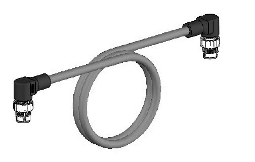 Omron Accessoires programmeerbarebesturin 0,5 M ethernet SF/utp cat.5e patch kabel met haakse M12 connectoren, P