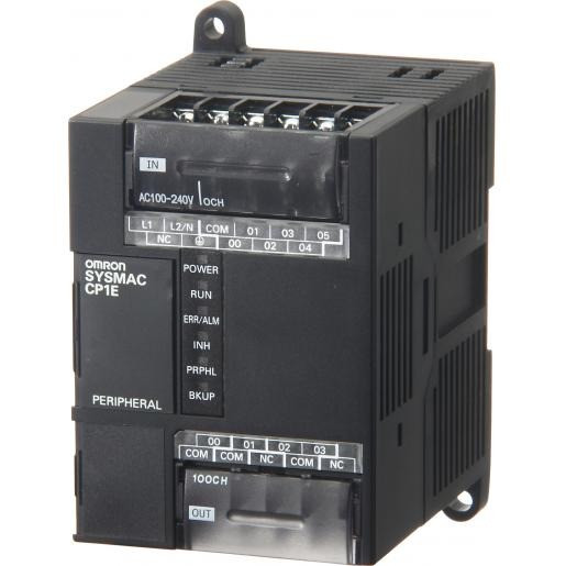 Omron Cp1e-E cpu voor 10 basis I/O (geen uitbr.). 1xusb. 1,1 MS/K-basisins