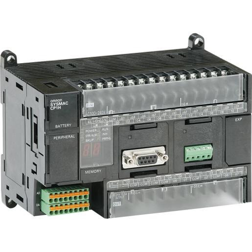 Omron CP1H cpu voor 320 basis I/O (max. 7 uitbr.). 0,1 MS/K-basisinstr. 20K