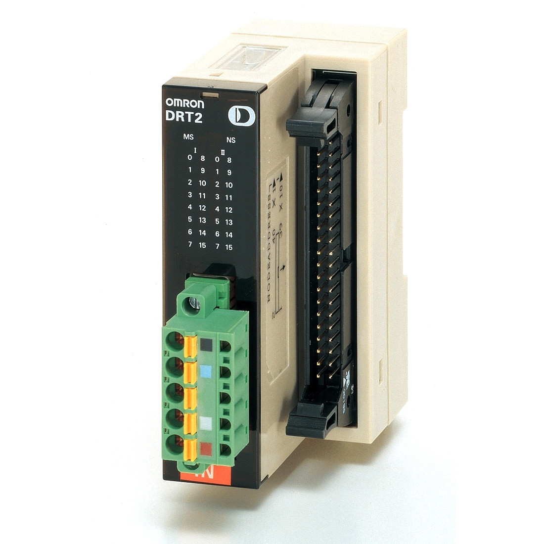 Omron Decentrale I/O DRT (DeviceNet) Devicenet I/O terminal, 32 uit, 24 VDC PNP 0,3 A, met 40 punts mil aan