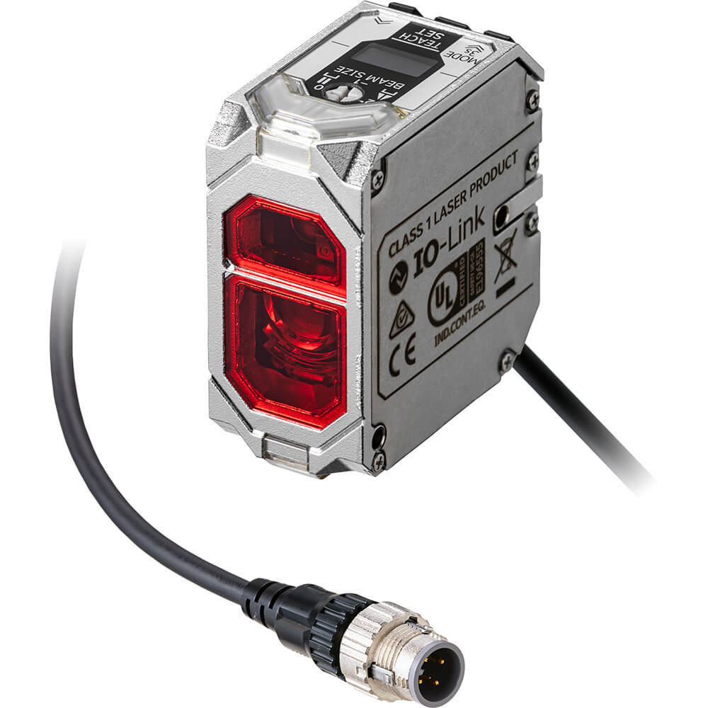 Omron Fotocellen E3AS Photoelectric Sensor, aluminum die cast (chrome plating) case, red las