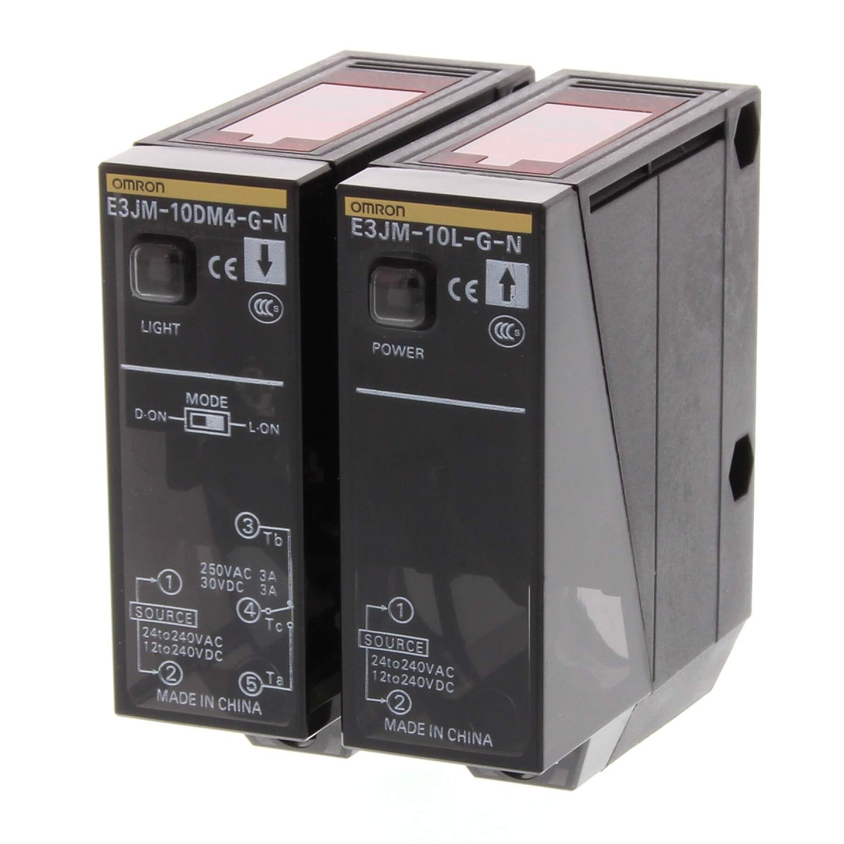 Omron Fotocellen E3JM Foto-Elektrische sensor, rechthoekig, zender-ontvanger, 10 M, timerfun