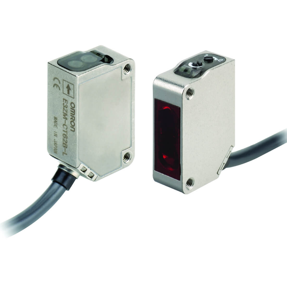 Omron Fotocellen E3Z Zender-Ontvanger, oranje lichtbron, 20 M, NPN, 5 M kabel