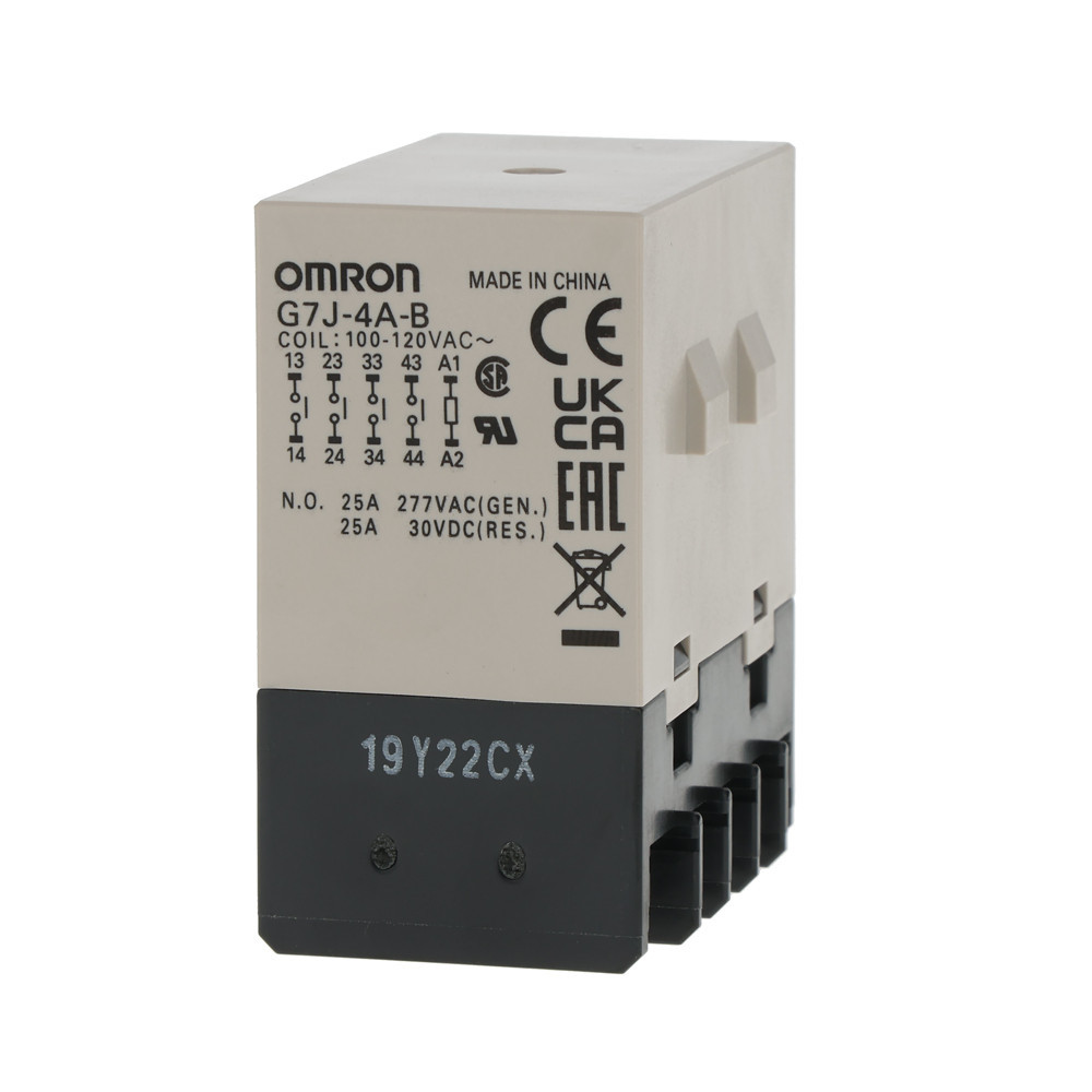 Omron G7 vermogensrelais Power Relay, 4PST-no, screw terminal, 100/120 vac
