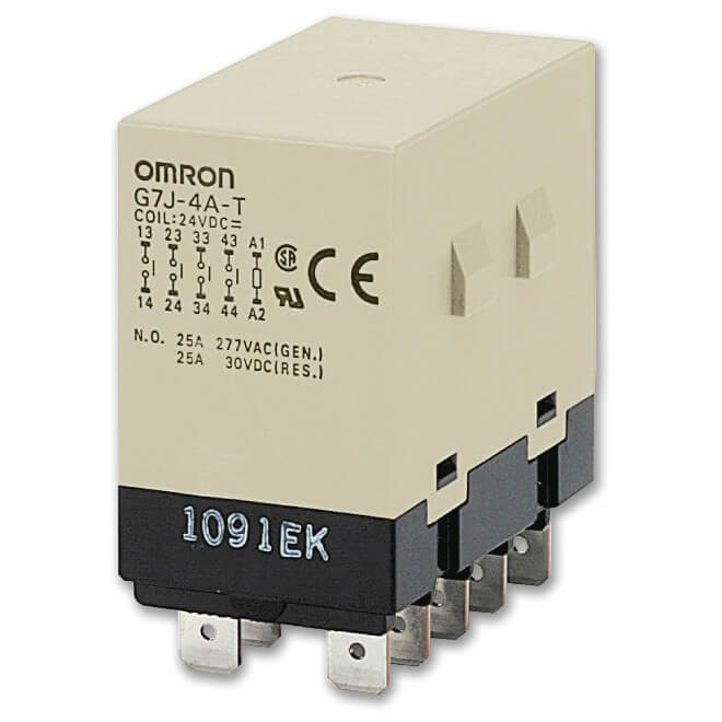 Omron G7 vermogensrelais Power Relay, DPST-no/DPST-NC, quick connect terminal, 24 vac