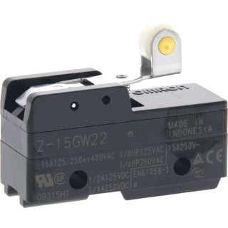 Omron General purpose basic switch short hinge roller lever SPDT 15a sol
