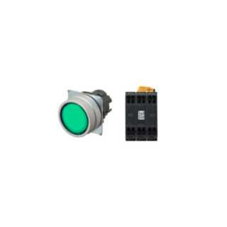Omron Industriele schakelaars A22 Drukknop A22nl Ø22, compleet, ip66, geborsteld metaal, vlak - laag, te