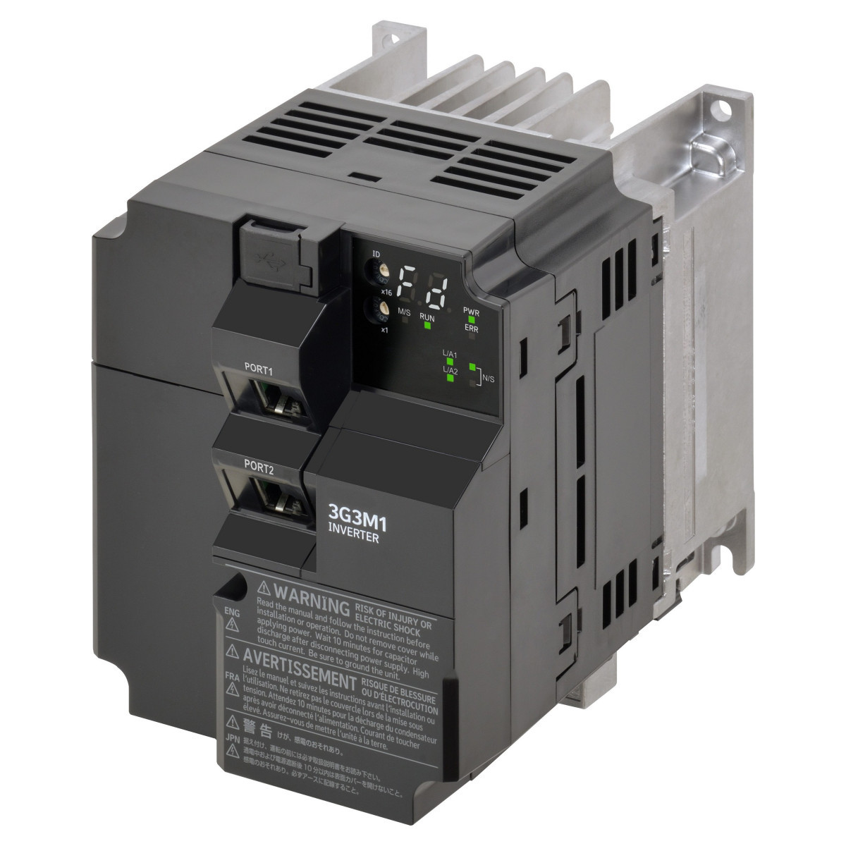 Omron Inverter M1 M1 Ac-aandrijving, 1,5/2,2 KW (HD/ND), 8,0/9,6 A (HD/ND), 200 vac, 3~