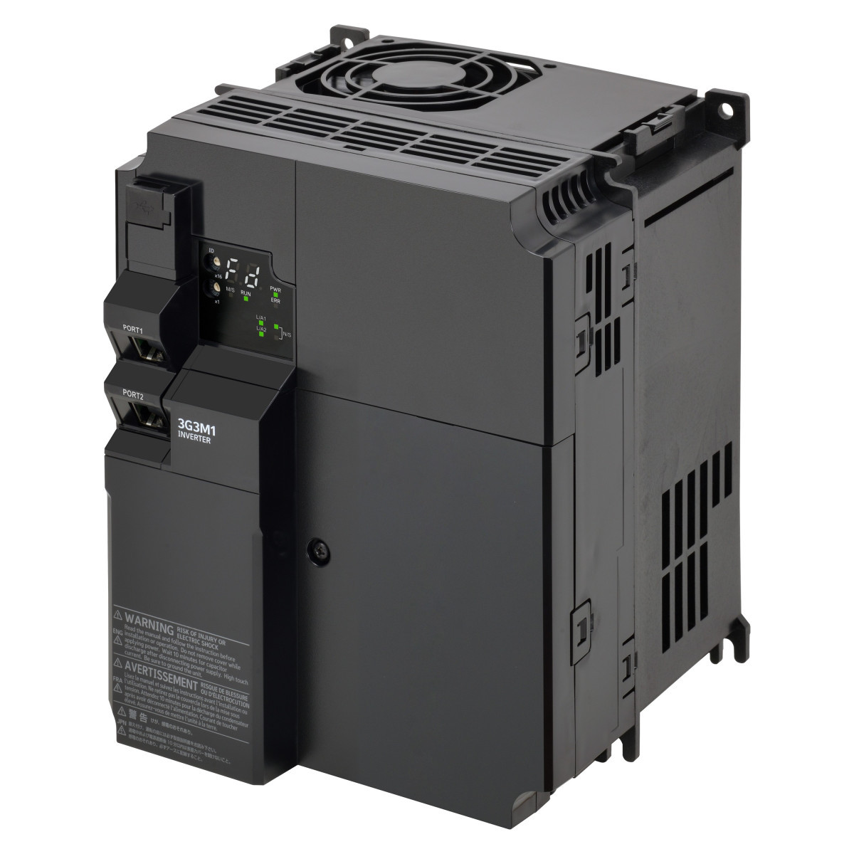 Omron Inverter M1 M1 Ac-aandrijving, 3,7 KW (HD), 17,5 A (HD), 200 vac, 1~ invoer, olv/C