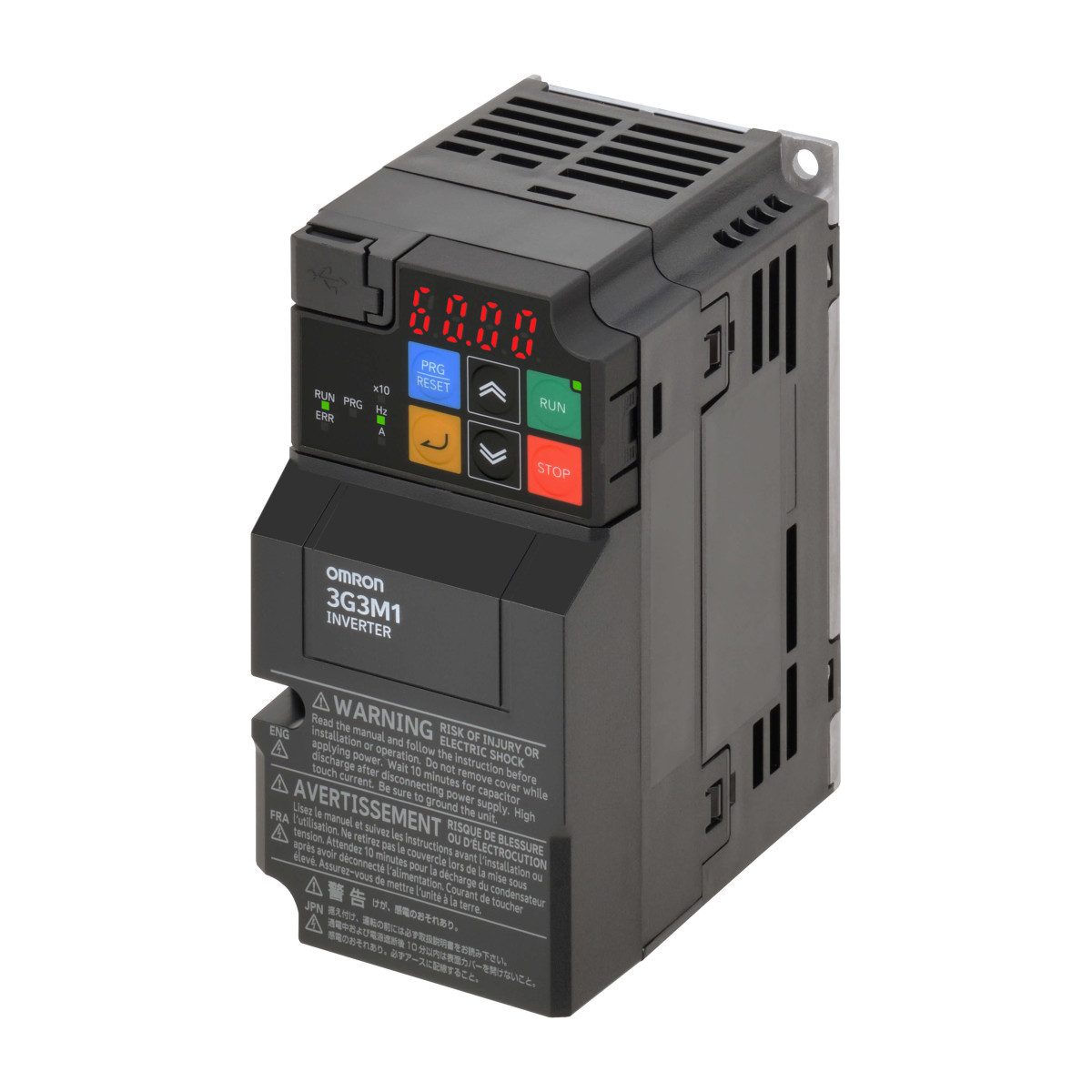 Omron Inverter M1 M1 Frequentieregelaar, 0,2/0,4 KW (HD/ND), 1,6/2,0 A (HD/ND), 200 vac,