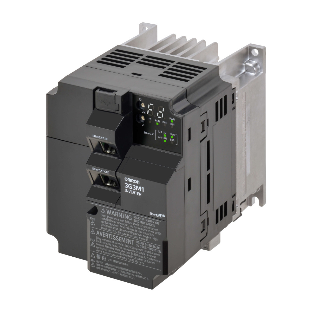Omron Inverter M1 M1 Frequentieregelaar, 0,7/1,1 KW (HD/ND), 3,4/4,1 A (HD/ND), 400 vac,