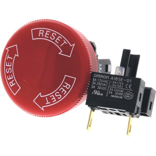 Omron Noodstopschakelaar onverlicht knopdiameter 30 MM SPST(NC) voldoet
