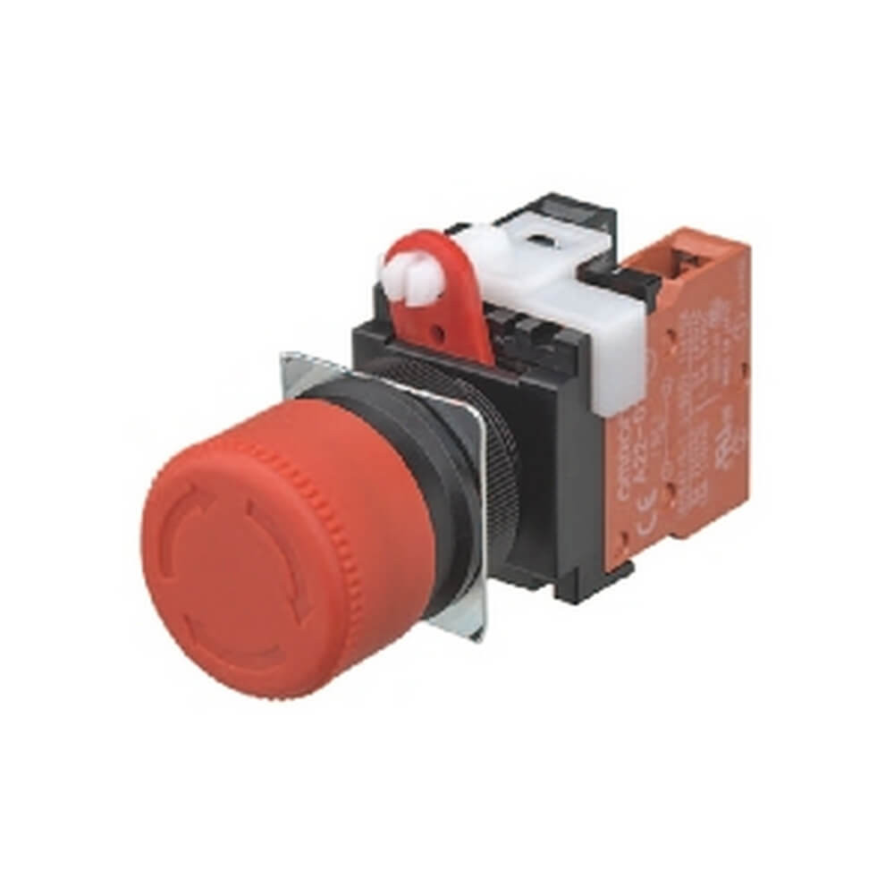 Omron Overige veiligheidscomponenten Emergency Stop switch, non-illuminated, 30MM dia, push-lock/turn-reset