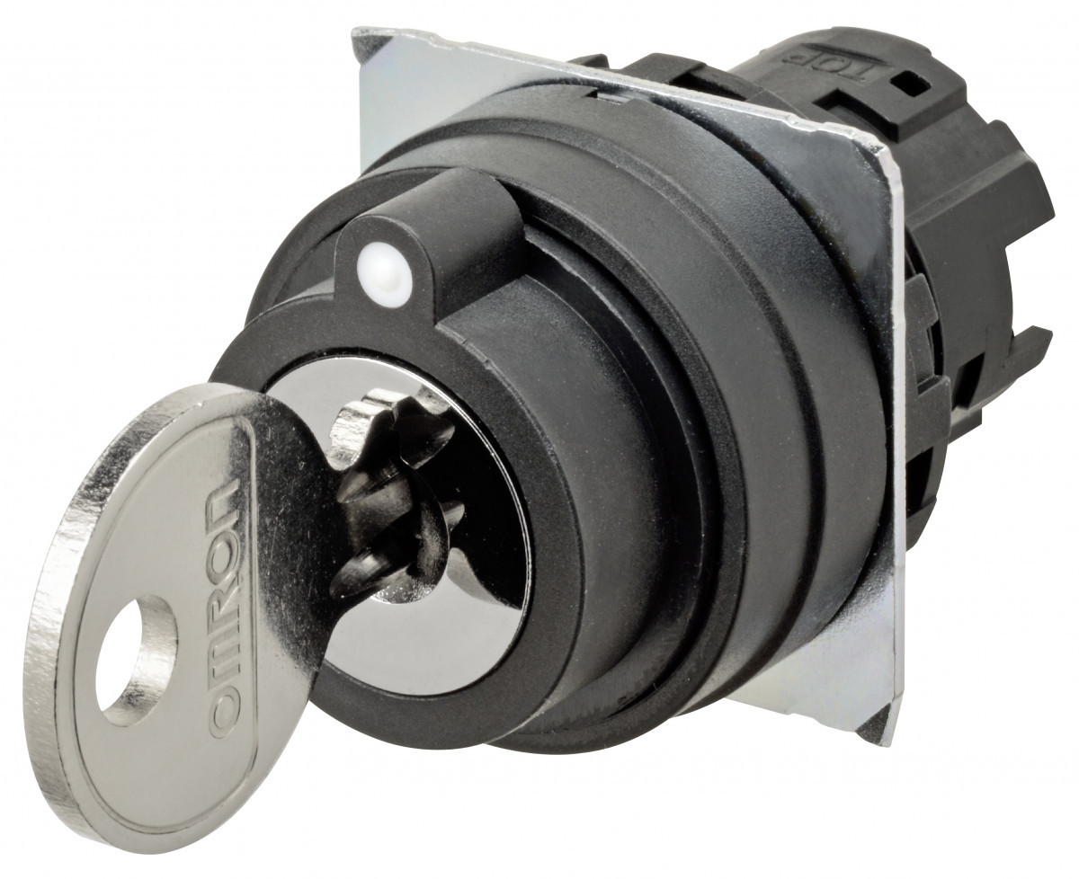Omron Industriele schakelaars A22 Sleutel-Keuzeschakelaar a22nk Ø22, 3 posities, plastic rand, manueel,