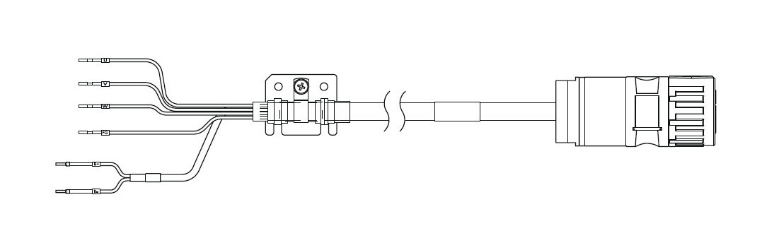 Omron Servo-2 Accessoires Voedingskabel Servomotor 1S-serie, 10 M, met rem, 400 V: 11 KW en 15 K