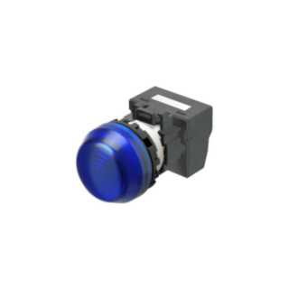 Omron Speciale industriele Schakelaars Indicatielamp M22N Ø22, compleet, ip66, bolle lens, blauw, 24 VDC, pus
