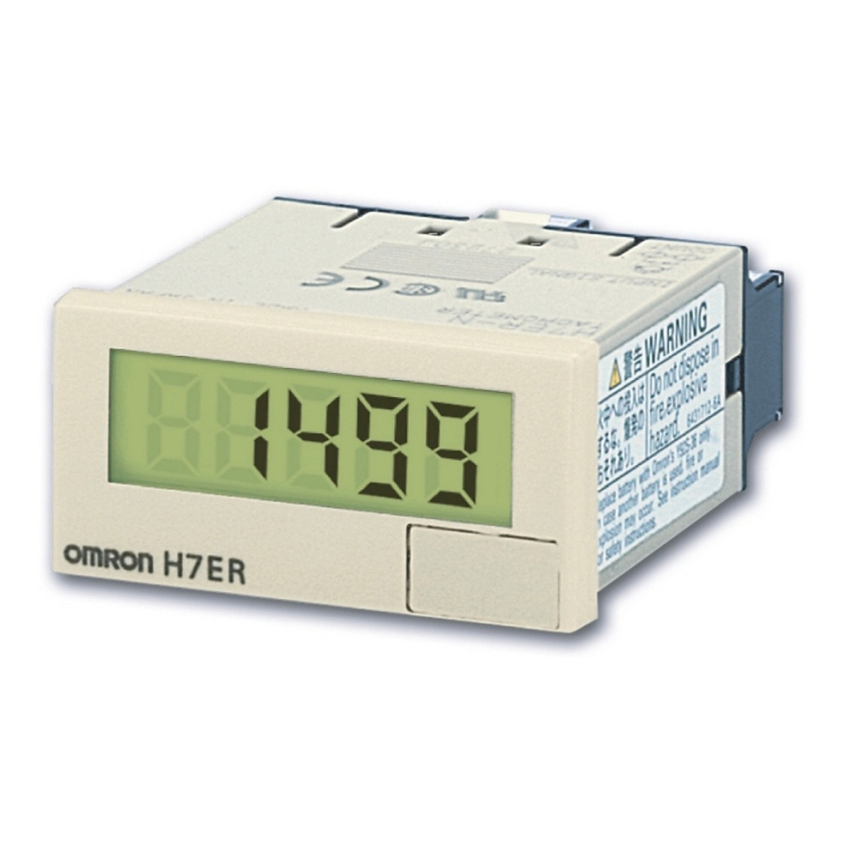Omron Tellers H7EC/R/T 48x24 MM, LCD-4 cijfers met achtergrondverlichting, zwart, 1.000 RPS (