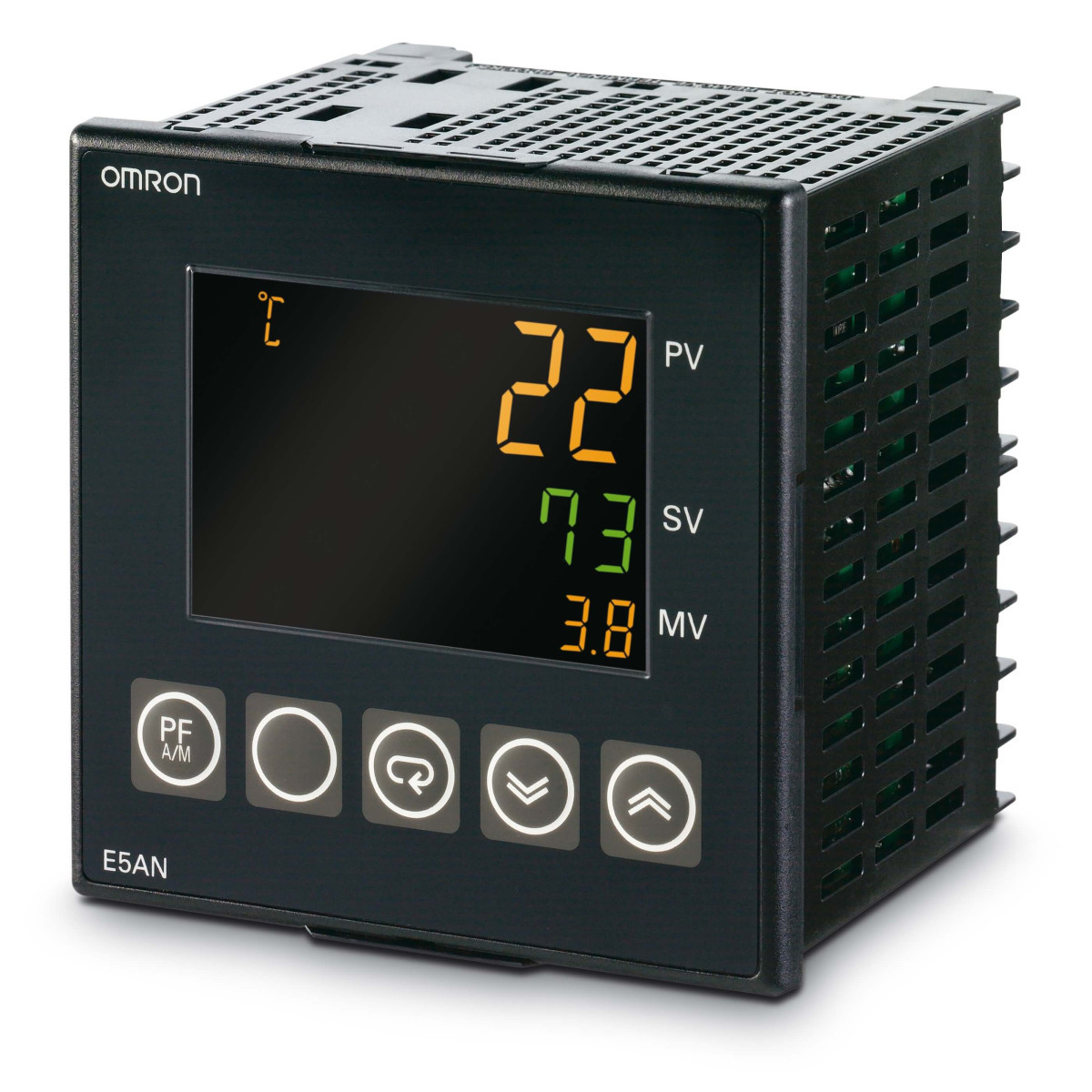 Omron Temp. & Procesregelaars E5AN-H Temperatuurregelaar, 96x96 MM, in: TC/PT/ir/MV, geavanceerd model, 100