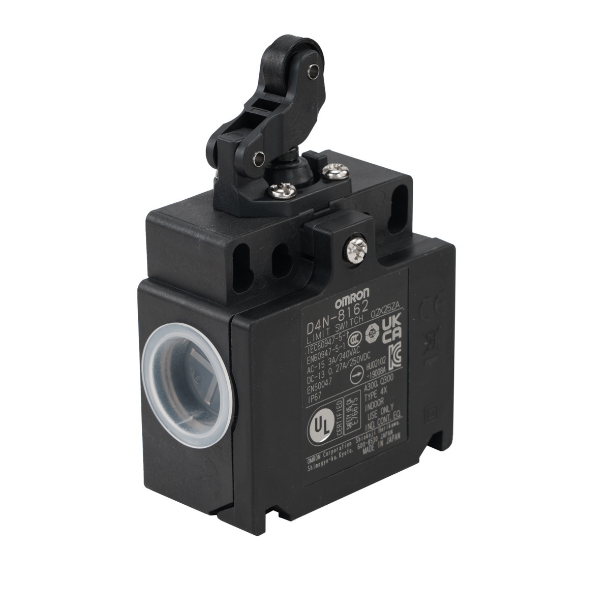 Omron Veiligheidscomponenten D4D/N Kunststof, eenrichting hefboom met rol horizontaal, 1NC/1no (snap acti