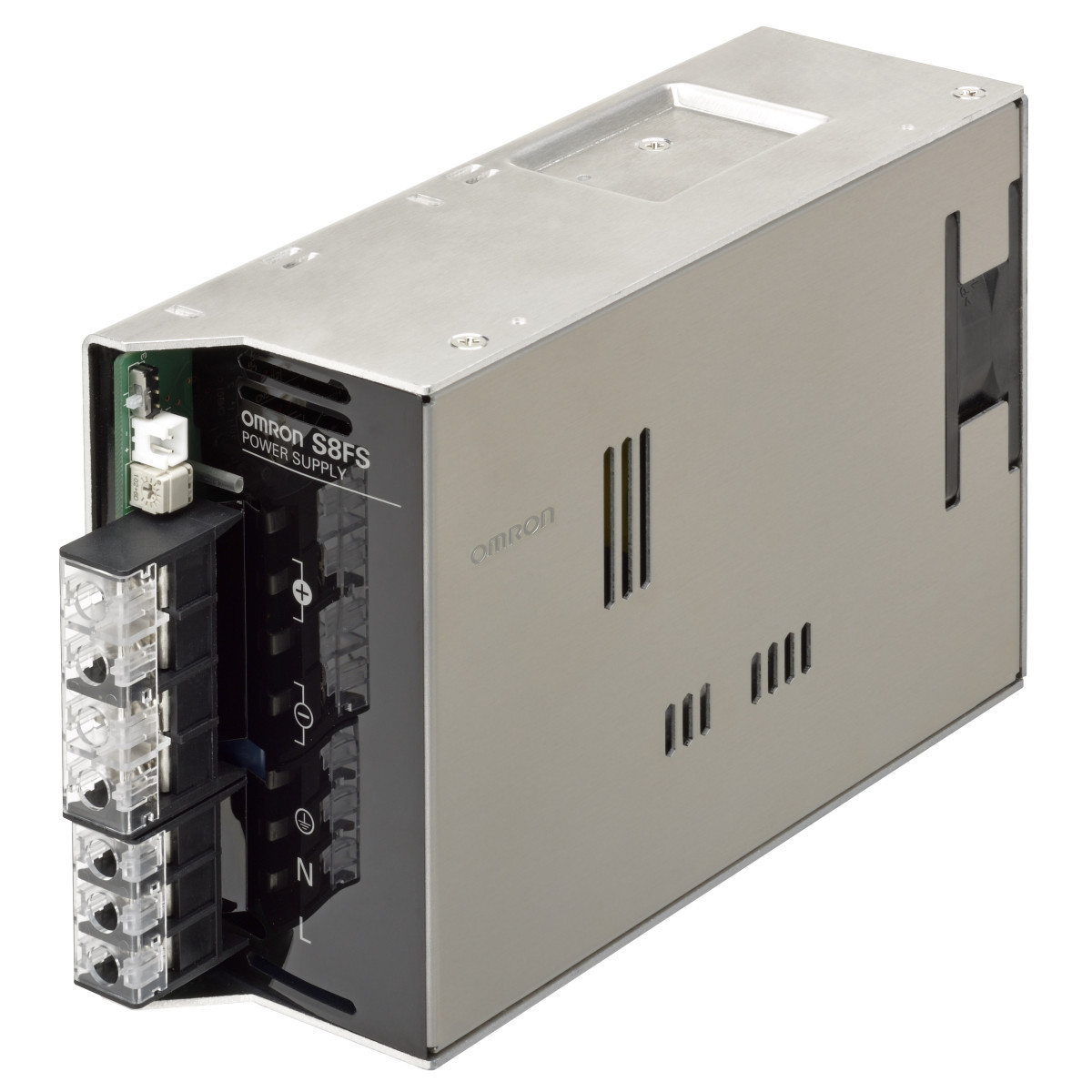 Omron Voedingen S8FS Power Supply, 600W, 100-240 vac input, 24 VDC, 27 A output, direct mou