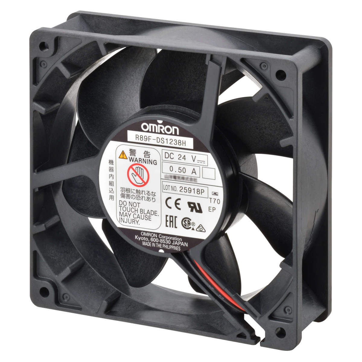 Omron Voedingen Ventilator DC Axiale ventilator, plastic blad, frame 120x38, lage snelheid