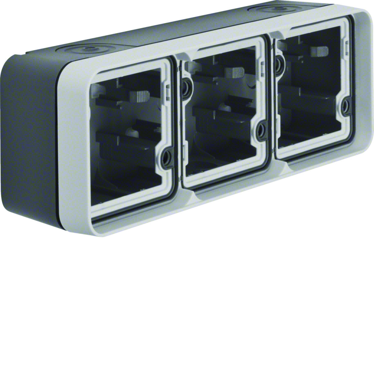 Opbouwbehuizing 3-V hor. W.1, grijs