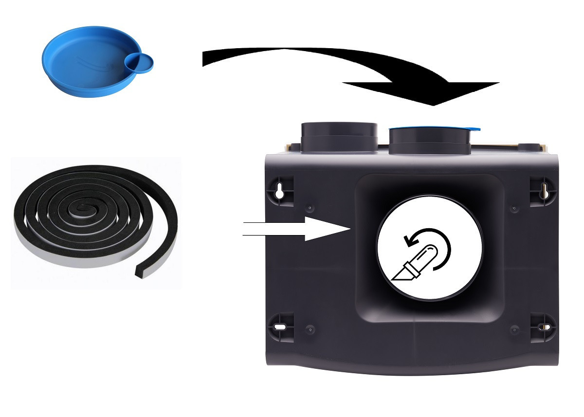 Orcon Toebehoren Woonhuisventilatie Achter-Aansluiting set MVS15