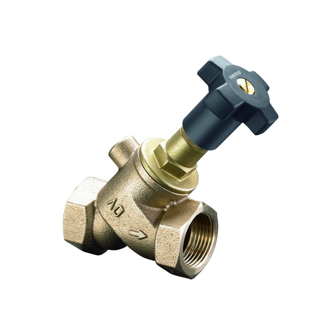 Oventrop Absperr-+ sonst.Rohrl.Arm Schuine Spindelafsluiters PN 25, brons DN 25, 1 bi, zonder aftap