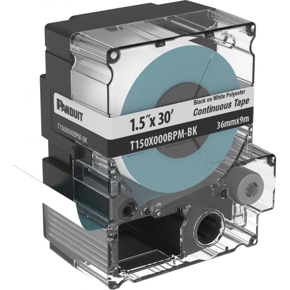 Panduit [featured]pxe cassette continuous tape polyester 1.50" W X 30' L black on white