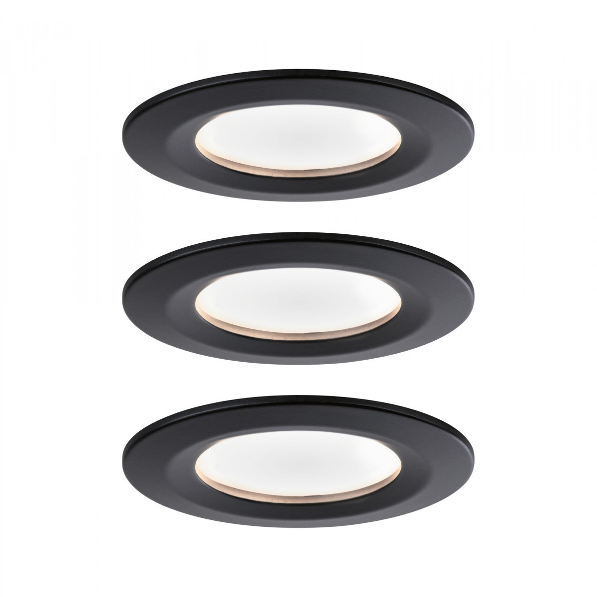 Paulmann LED-inbouwlamp 3-Step-Dim Nova Coin Basisset star IP44 rond 78mm Coin 3x6W 3x470lm 230V dimbaar 2700K Zwart mat