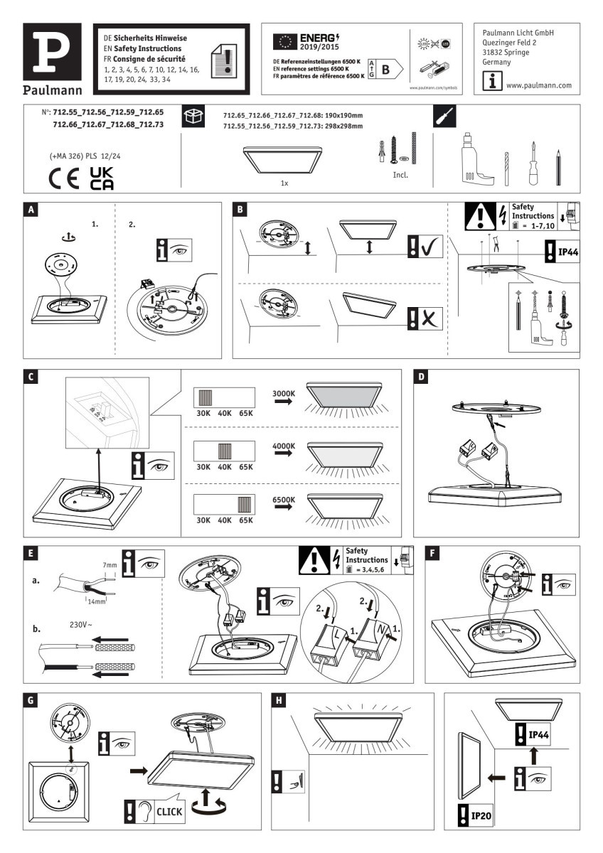 Paulmann Atria panel atria shine ip44 18W whiteselect Paulmann Atria panel atria shine ip44 18W whiteselect