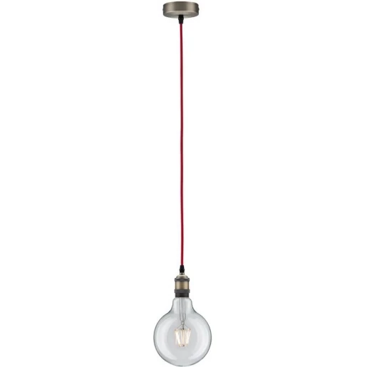 Paulmann Vintagependel 2M e27 rood/brons