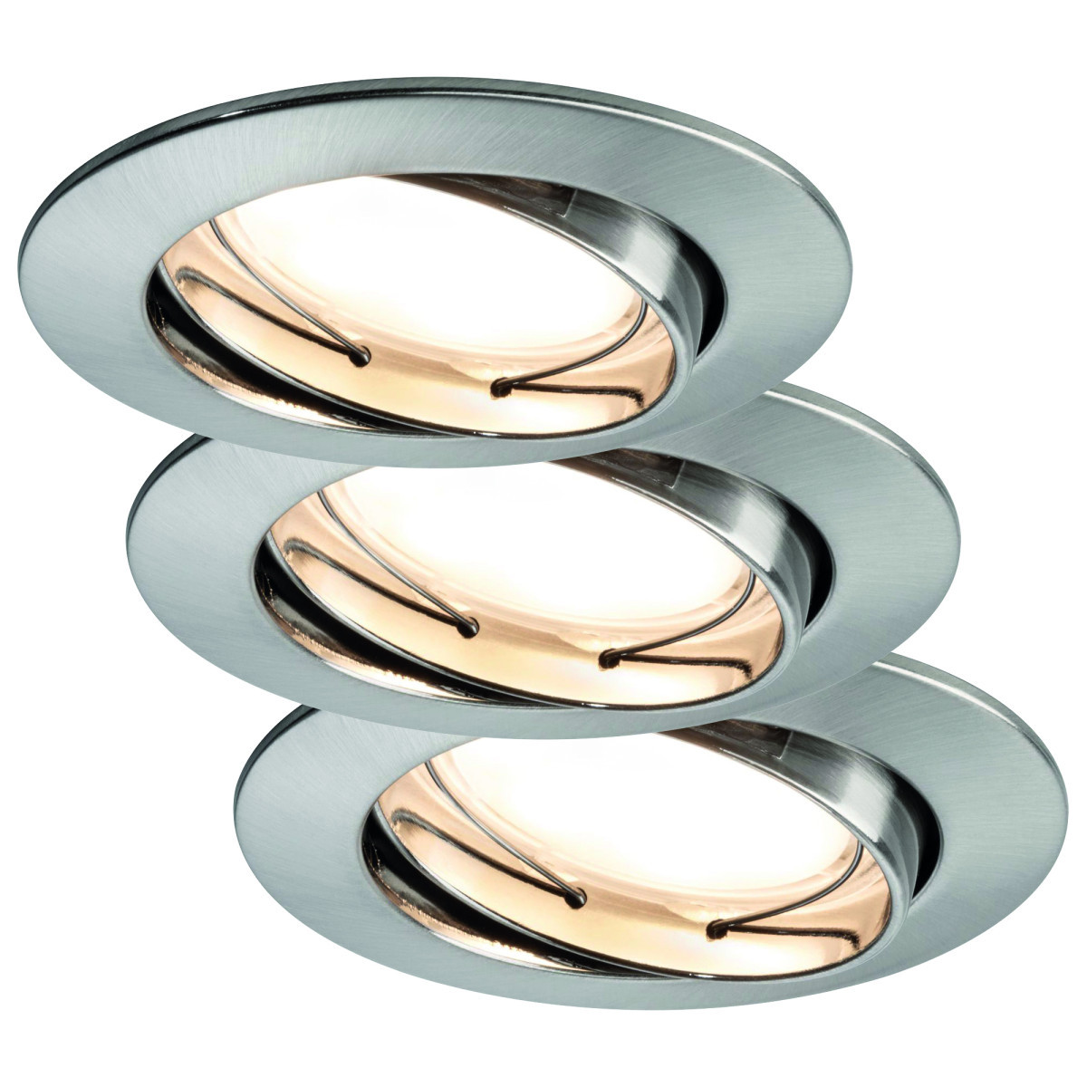 Paulmann Led coin 3x6,8W zwenkbaar, staal, o83mm