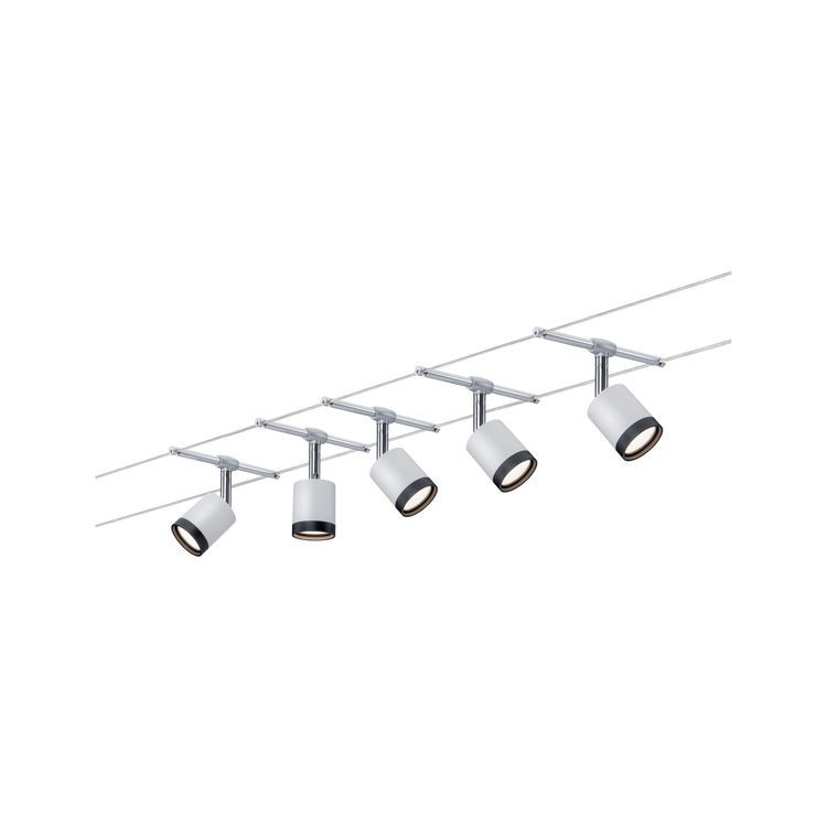 Paulmann LED-kabelsysteem TubeLED Basisset 5x150lm 5x4W 2700K 230/12V Wit/Zwart/Chroom