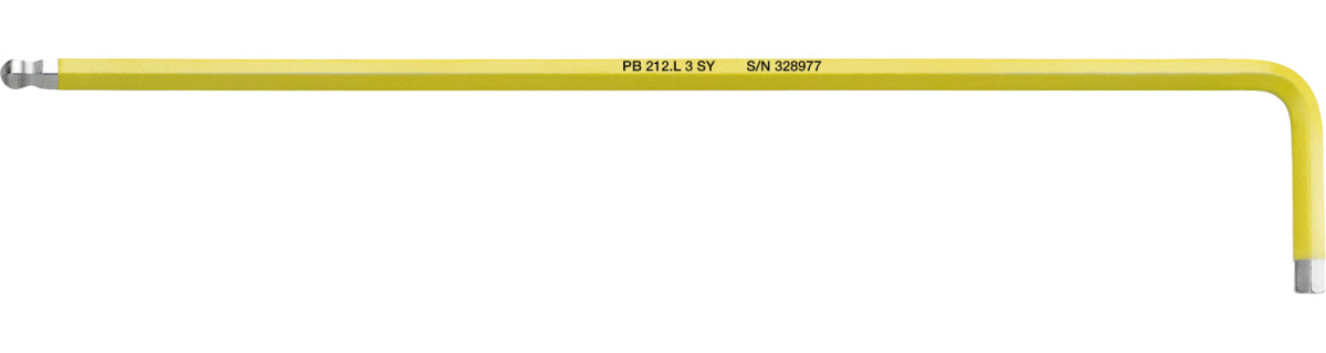 PB Swiss Tools Bevestigingsgereedschap PB Rainbow lange inbussleutel kogelkop 212.L signaalgeel 3MM