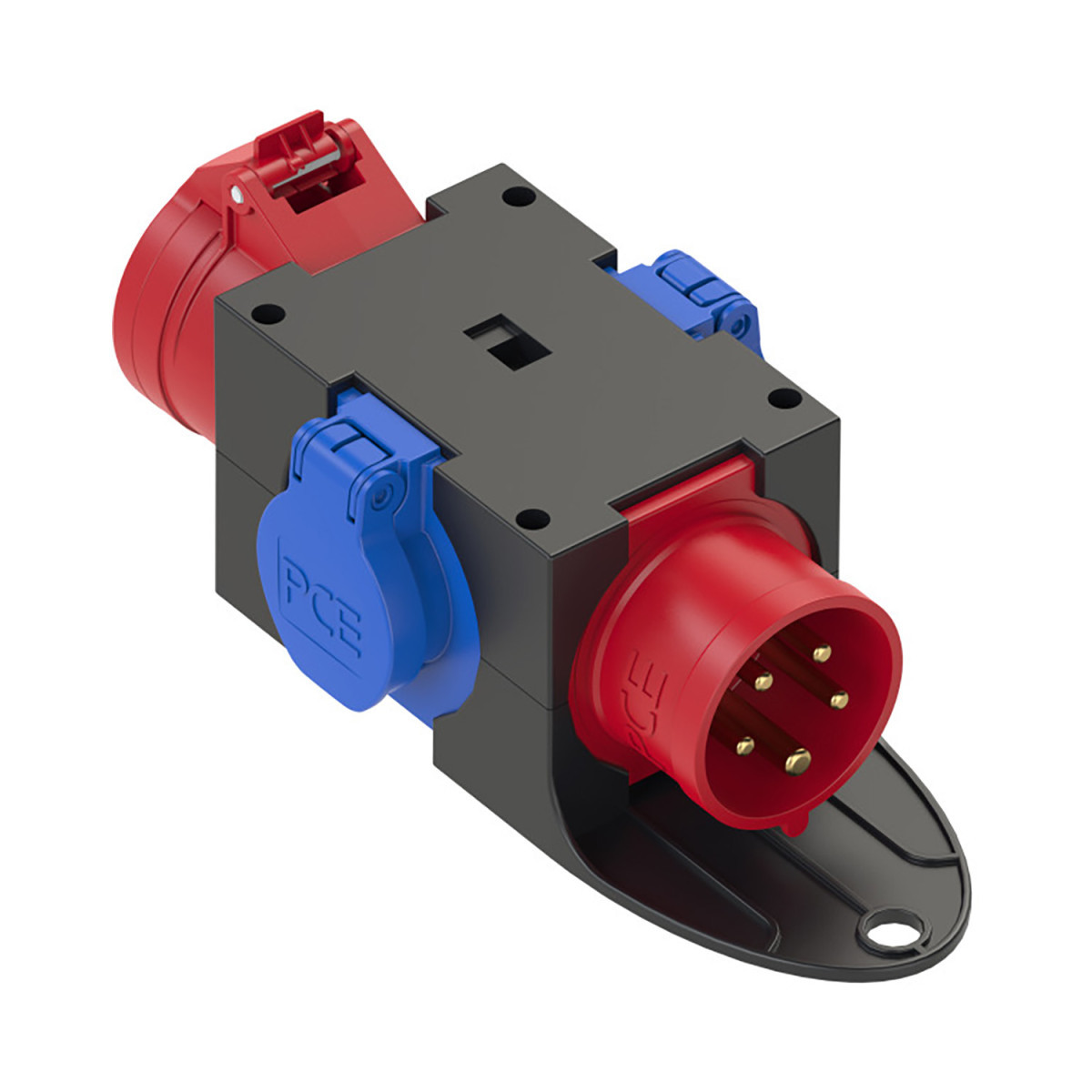 PCE contactdooscombinatie CEE ST.Anton verloop 16/5/400 2xschuko onbeveiligd TCD 16/5/400