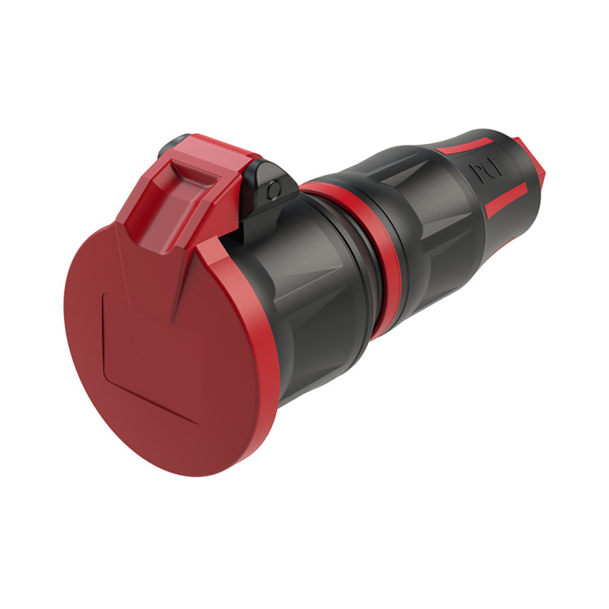 PCE Polyamide contactmateriaal Koppelcs Randaarde klep toptaurus2 zwa/roo polyamide met rubber laagje