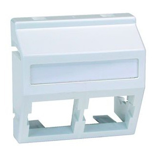 Peha Concept 45 centraalplaat- (onderdeel) afdekking 2 connectoren met label wit