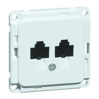Peha Compacta telefoon aansluitdoos 2x8-polig uae/iae basiselement met centrale afdekplaat 2 connectoren zonder label wit