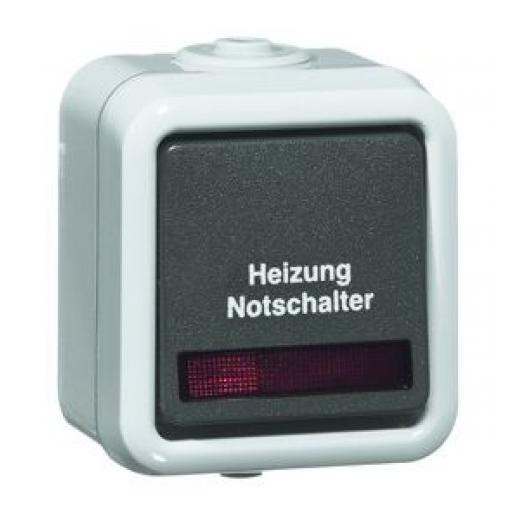 Peha CV hoofdschakelaar + controlelamp tweepolige schakelaar opbouw 6ax grijs ip54
