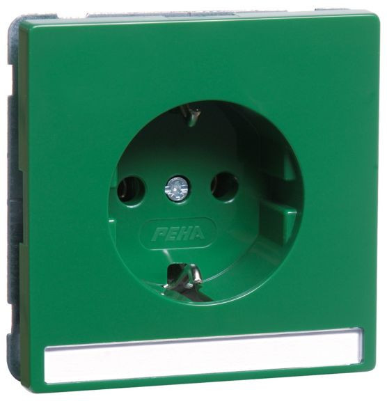 Peha Dialog Wandcontactdoos Schuko, groen opschriftveld