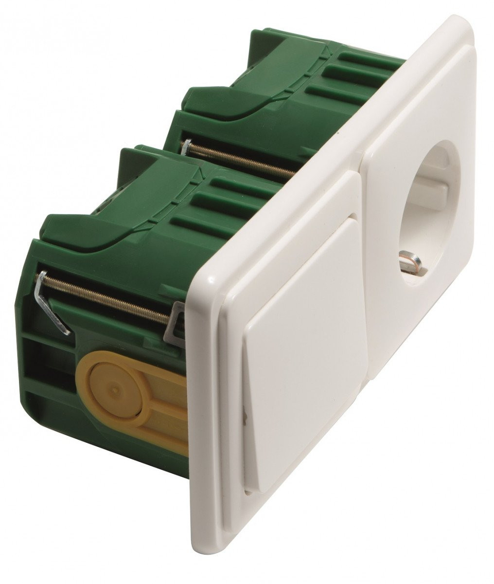Peha Socketline-connect wandcontactdoos inbouw (stucwerk) ra 2V wit